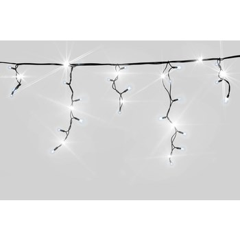 Kurtyna sople FLESZ 200 LED biały zimny/biały zimny flesz z dodatkowym gniazdkiem na zewnątrz 9,6M dekoracji