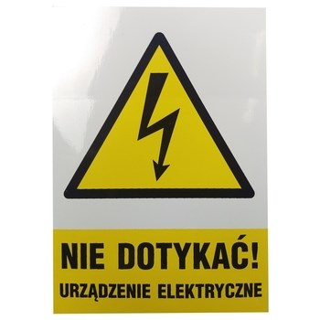 Znak nie dotykać urządzenie elektryczne