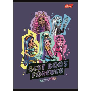Unipap zeszyt okładka laminowana A5, 32 kartki, krata Monster High