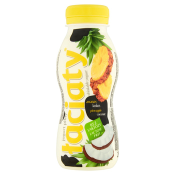 Jogurt pitny Łaciaty bez laktozy ananas - kokos butelka 250ml PET