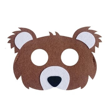 Maska filcowa Miś, 18x12 cm