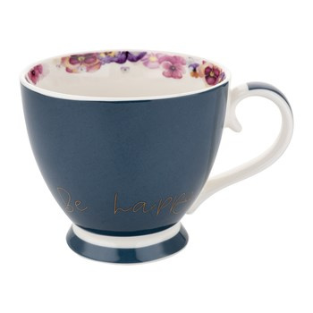 Kubek na nóżce Bratki niebieskie 400ml Florina