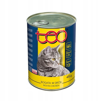 TEO karma mokra dla kotów, bogata w drób 415g