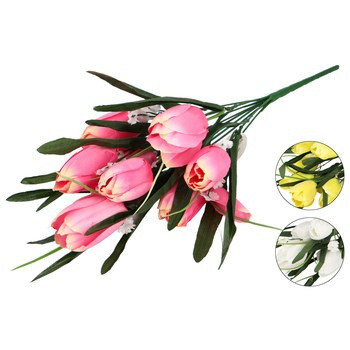 EM&EM Bukiet kwiatów sztucznych tulipan 9 główek 50 cm mix