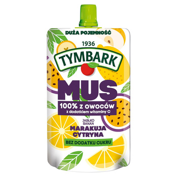 Tymbark Mus 100 % z owoców jabłko banan marakuja cytryna 200 g
