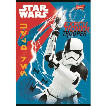 Unipap zeszyt okładka laminowana A5, 16 kartek, linia podwójna dwukolorowa Star Wars