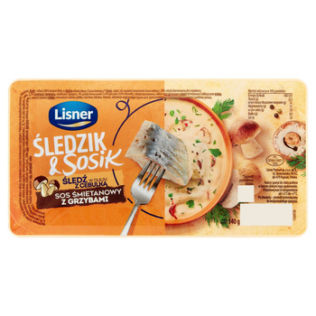 Śledzik & Sosik śledź w oleju z ceb   sos śmiet z grzybami Lisner 140g