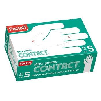 Paclan Rękawice lateksowe S 100 sztuk