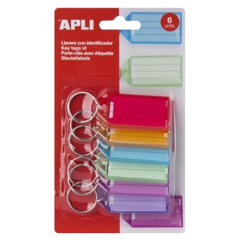 Zawieszki na klucze APLI  29x56mm 6szt mix kolorów