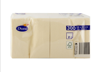 Duni Serwetki 2 warstwowe 24x24 Kremowy 300 szt.