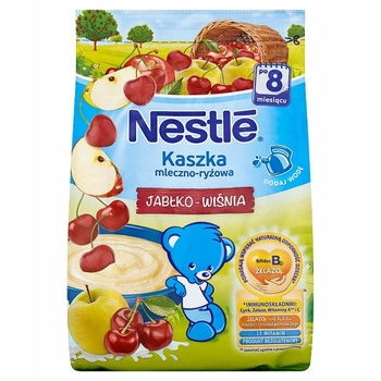 Nestlé Kaszka mleczno-ryżowa jabłko-wiśnia dla niemowląt po 8. miesiącu 230 g