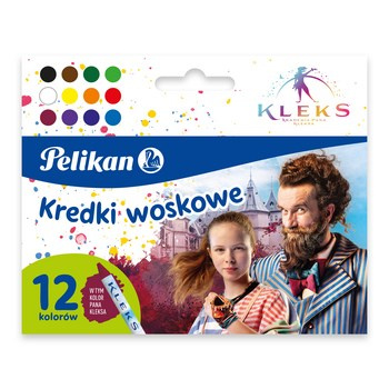 Pelikan Kredki woskowe 12 szt KLEKS