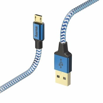 Kabel ładujący/data "Reflected" microUSB Hama 1,5m niebieski
