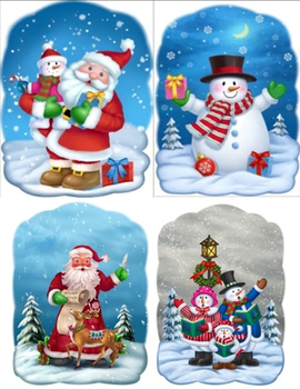 Bożonarodzeniowa naklejka na okno 3D