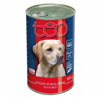 TEO karma mokra dla psów, bogata w wołowinę 1250g