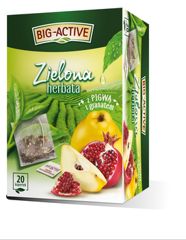 Big-Active Zielona herbata z pigwą i granatem 34 g (20 x 1,7 g)