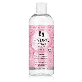 AA Hydro Sorbet nawilżający płyn micelarny cera sucha/normalna 400 ml