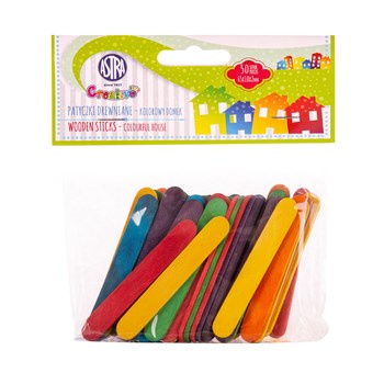 Patyczki kolorowe krótkie 65x10x2mm, Astra Creativo - 50 sztuk - Wesołe figurki