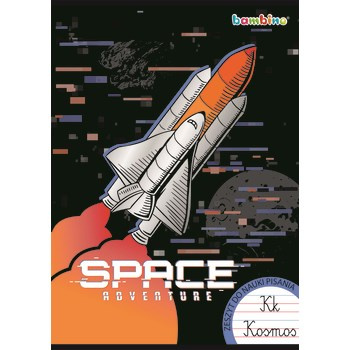 Bambino zeszyt do nauki pisania okładka laminowana A4, 32 kartki, linia dwukolorowa mix chłopięcy