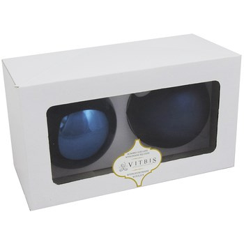 Vitbis Bombka szklana fi. 100/2 szt. pudełko, granatowe