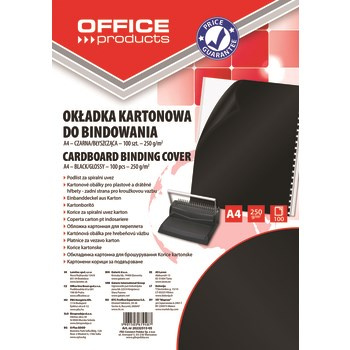 Okładki do bindowania OFFICE PRODUCTS karton A4 250g 100szt czarne