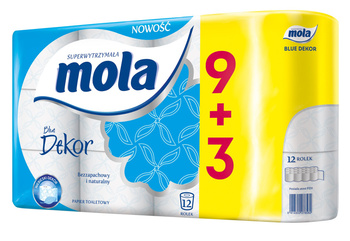 Mola BLUE DEKOR 9+3 papier toaletowy