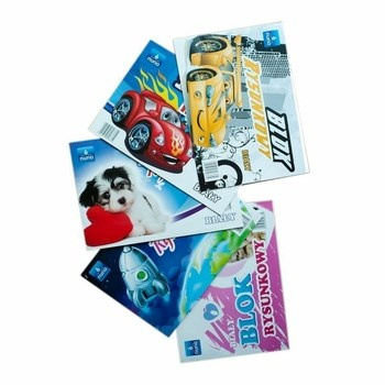 Blok rysunkowy biały  A4 mix okładek