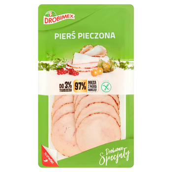 Pierś pieczona z kurcząt 100g plastry Drobimex