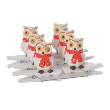 Jumi Sowa w szalu na spinaczu 6 sztuk