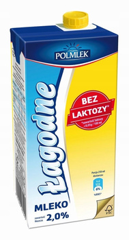 Polmlek Łagodne Mleko UHT bez laktozy 2% 1 l