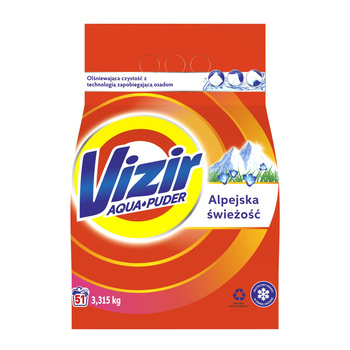 Vizir Alpine Fresh, Proszek do prania Aqua Powder, 3,315kg, 51 prań