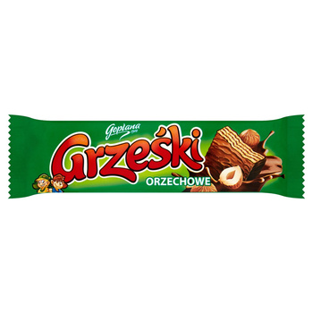 Grześki Orzechowe Wafel przekładany kremem orzechowym w czekoladzie mlecznej 36 g