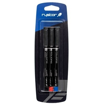 Foliopis FM-10 3szt. mix kolorów blister Rystor