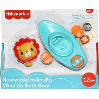 Fisher Price - Zabawka do kąpieli - Nakręcana Łódeczka +  Figurka Lew
