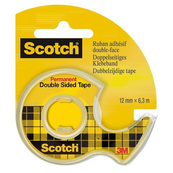 Scotch® Taśma dwustronnie klejąca, przezrozcysta, na podajniku, 12 mm x6,3 m