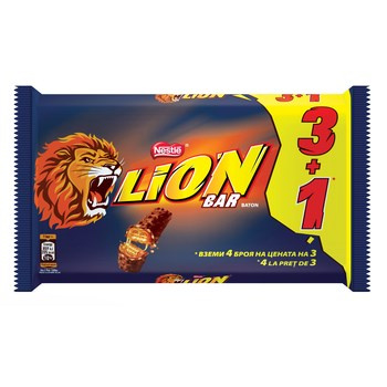 Lion Nadziewany wafel z karmelem i płatkami pszennymi w polewie kakaowej 168 g (4 x 42 g)