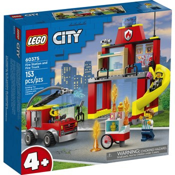 Klocki LEGO City Fire 60375 Remiza strażacka i wóz strażacki