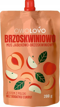 OWOLOVO Brzoskwiniowo Mus jabłkowo-brzoskwiniowy 200 g