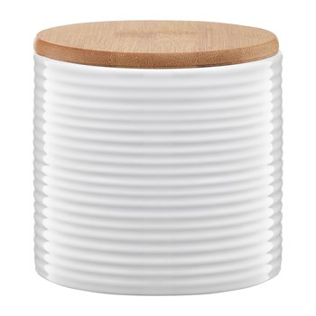 Pojemnik z wytłoczeniami z bambusową pokrywką 11x11x10,7 cm - TUVO