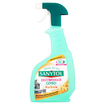 Sanytol spray do kuchni o zapachu cytrusów, czyści, odtłuszcza i dezynfekuje 500ml
