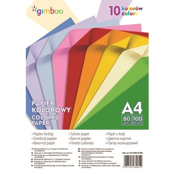 Papier kolorowy GIMBOO A4 80g 100ark neon mix