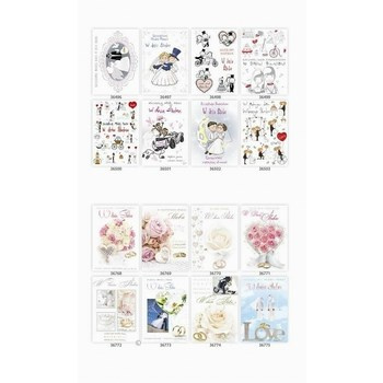 Laurka  B6 z brokatem slub/chrzest mix wzorów