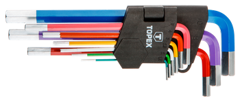 Klucze sześciokątne, kolorowe, zestaw 9 szt