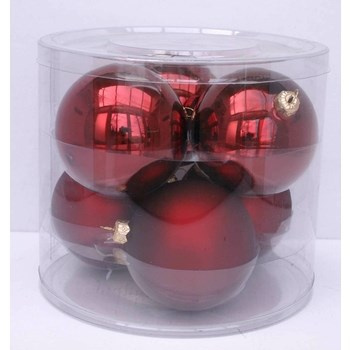 Vitbis Bombka szklana fi. 80/6 szt. tuba bordo mat