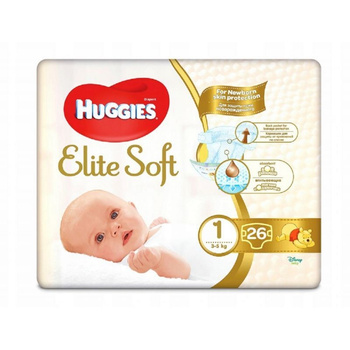 Huggies Elite Soft Pieluchy 1 3-5kg 26 szt