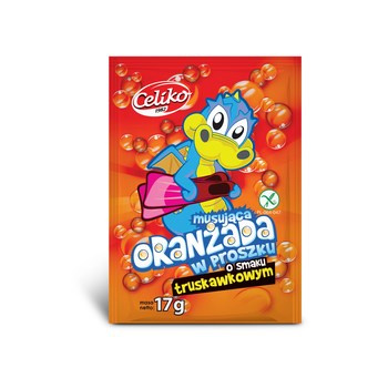 Celiko Oranżada musująca w proszku o smaku truskawkowym 17g