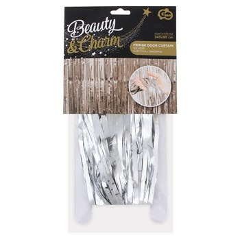 Kurtyna dekoracyjna  B&C srebrna, 90x240 cm