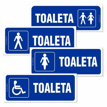 KORFED Tabliczka mała plastikowa TOALETA/WC MIX x 1 szt.