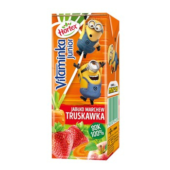 Hortex Vitaminka Junior Jabłko, marchew, truskawka sok 100% karton 200ml