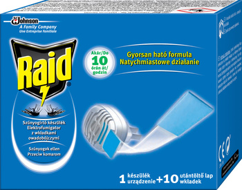Raid Przeciw komarom Elektrofumigator owadobójczy z wkładkami Urządzenie i 10 wkładek